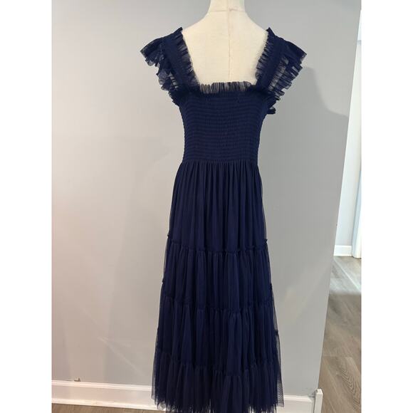 Hill House Collectors Edition Tulle The Nap Dress Navy Blue Sheer Size Small - Picture 5 of 9
